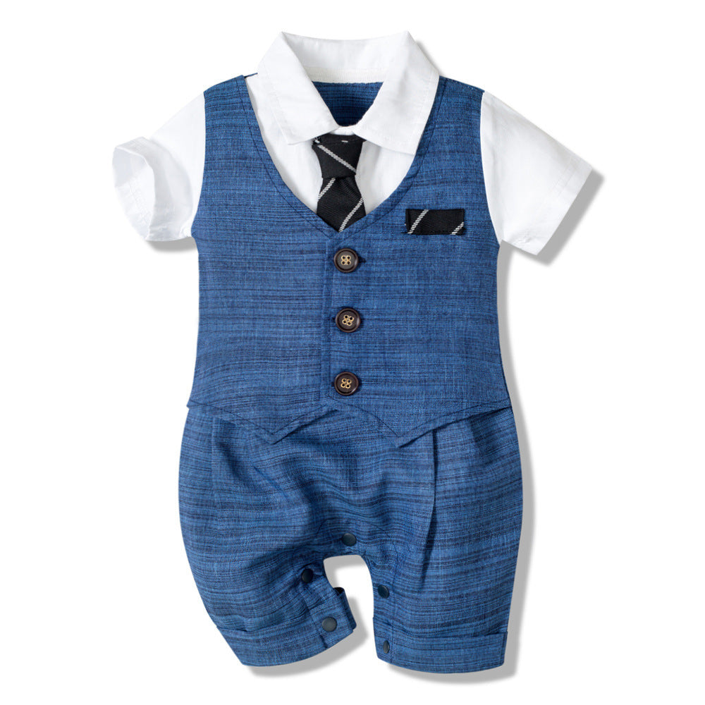 Mono de verano nuevo para bebé niño, ropa de caballero para bebé niño